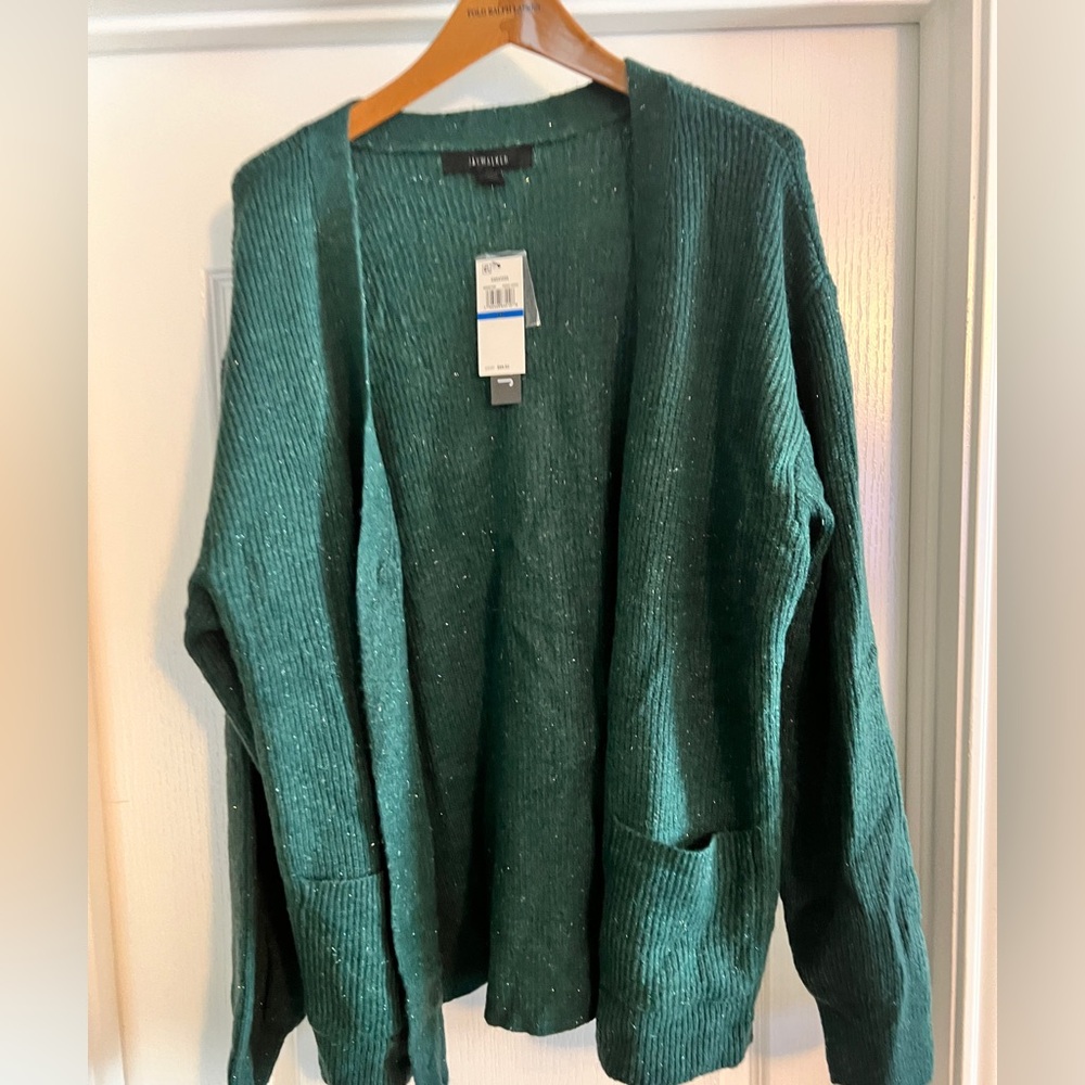 Jaywalker Green Open-Front Cardigan Sweater size XL